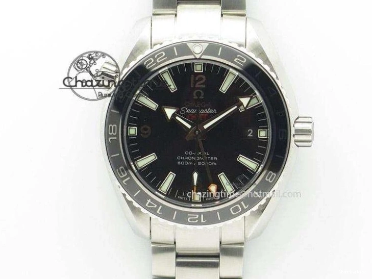 0517 Sophisticated Planet Ocean Master Chronometer Chrono SS OM 1:1 Best Edition Orange On SS Bracelet A 8156